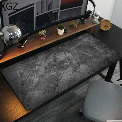 XXL Gray gaming mousemat large desk pad marble keyboard accessories, suitable for office and gamer washable non-slip fine seams