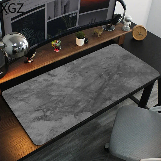 XXL Gray gaming mousemat large desk pad marble keyboard accessories, suitable for office and gamer washable non-slip fine seams